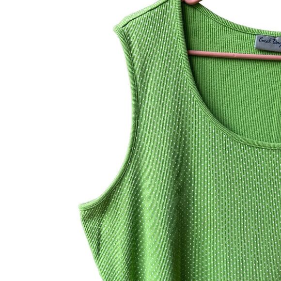 Coral Bay Plus Women's Tank Top Size 3X Green Polka Dot #G1573 - Picture 4 of 4